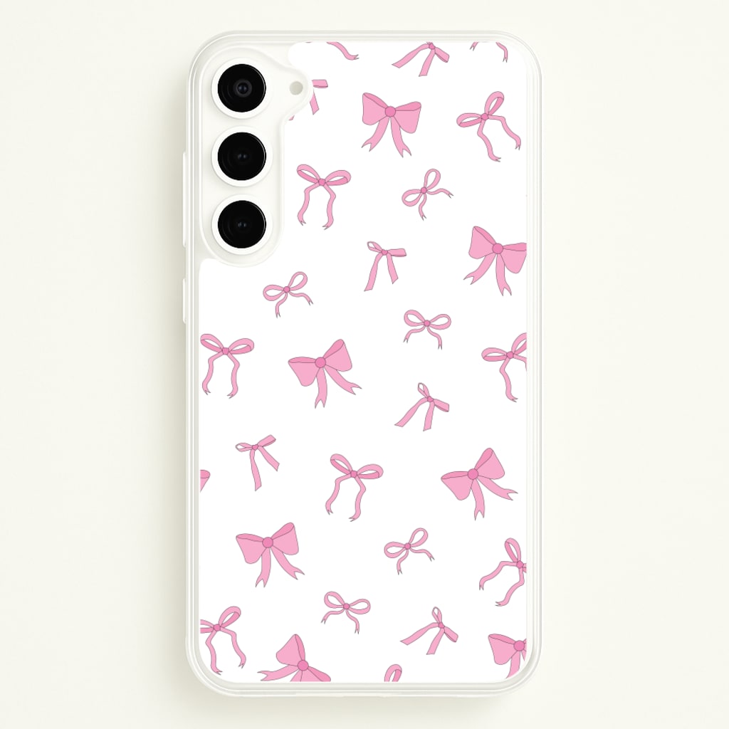 Coquette Variety Pink Bows Pattern - Clean Girl Aesthetic Phone Case for Galaxy S23 Plus