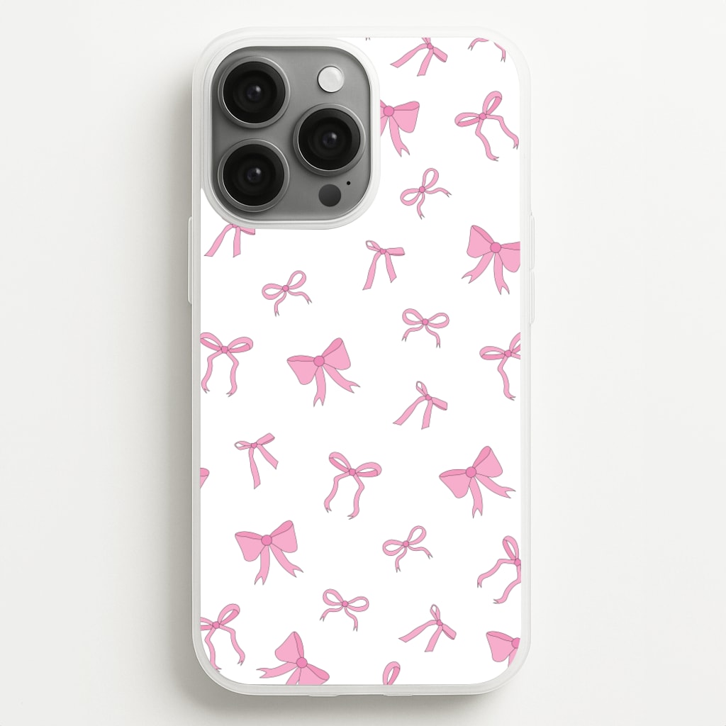 Coquette Variety Pink Bows Pattern - Clean Girl Aesthetic Phone Case for iPhone 13 Pro Max