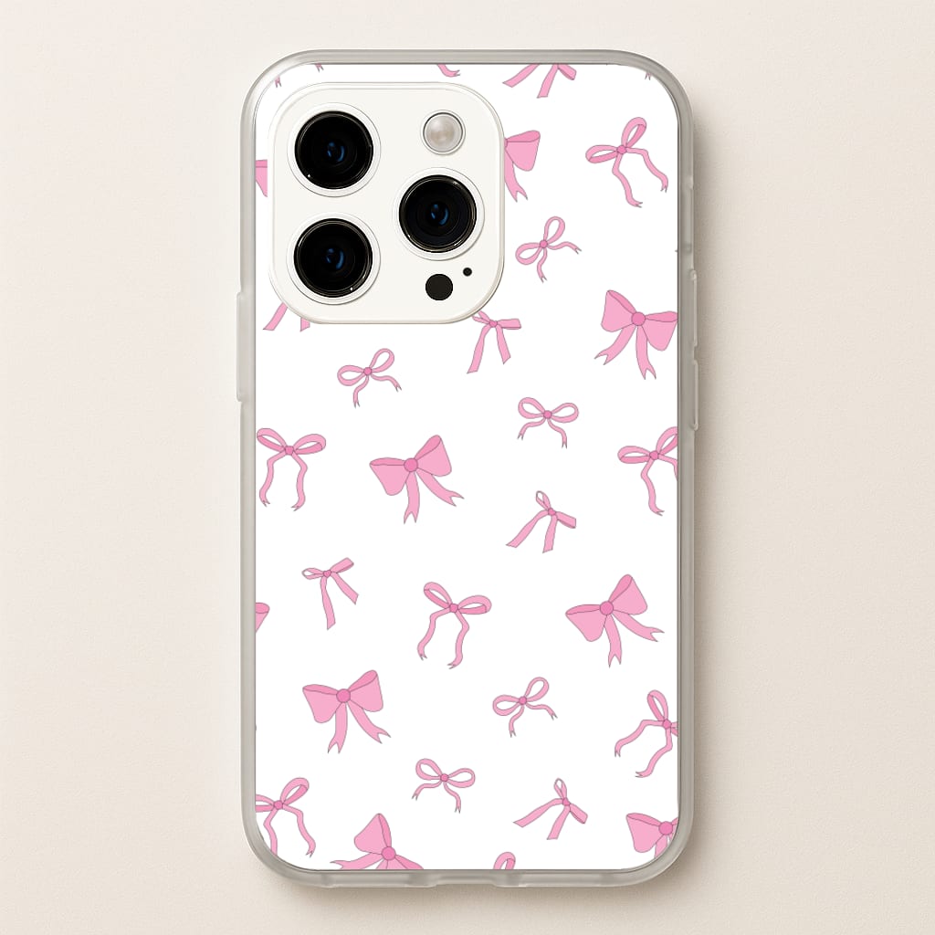 Coquette Variety Pink Bows Pattern - Clean Girl Aesthetic Phone Case for iPhone 15 Pro