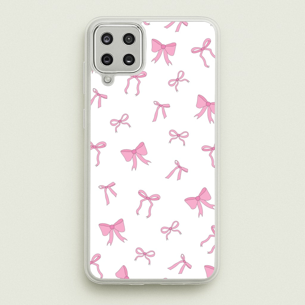 Coquette Variety Pink Bows Pattern - Clean Girl Aesthetic Phone Case for Galaxy A12
