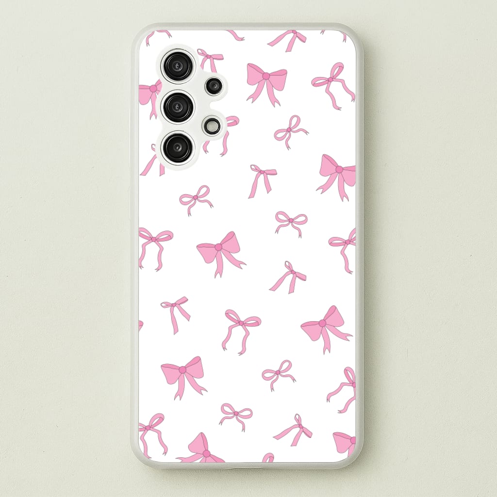 Coquette Variety Pink Bows Pattern - Clean Girl Aesthetic Phone Case for Galaxy A13