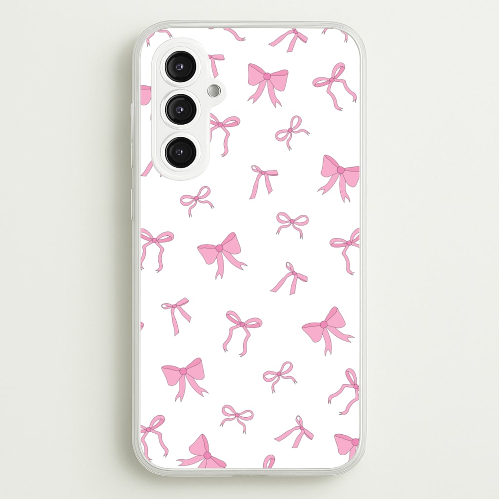 Coquette Variety Pink Bows Pattern - Clean Girl Aesthetic Phone Case for Galaxy S23FE
