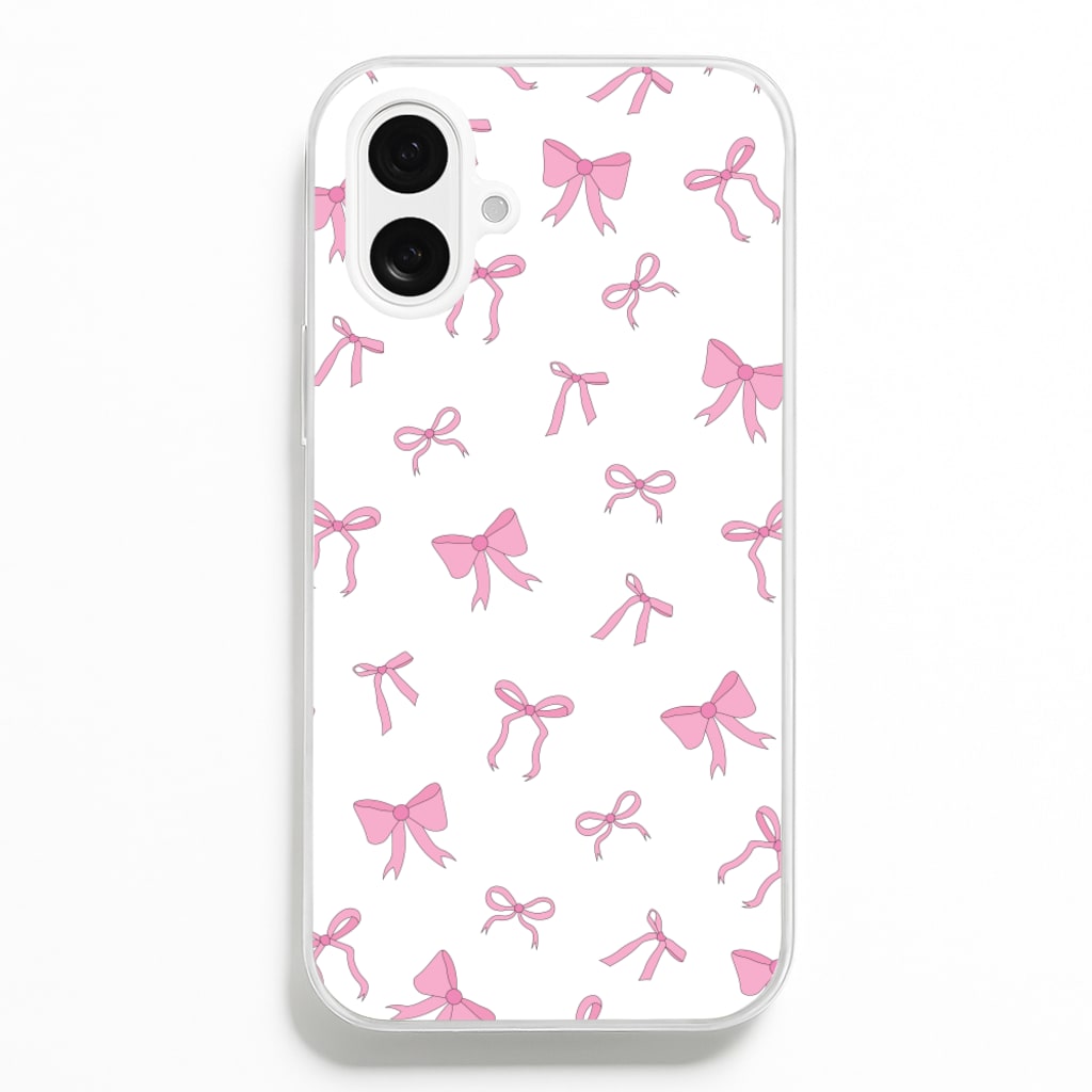 Coquette Variety Pink Bows Pattern - Clean Girl Aesthetic Phone Case for iPhone 16 Plus