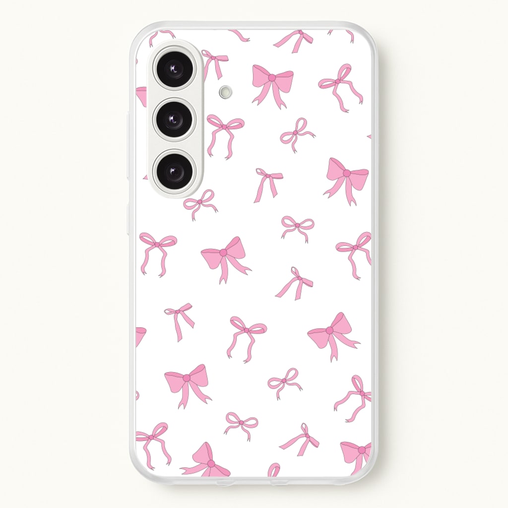 Coquette Variety Pink Bows Pattern - Clean Girl Aesthetic Phone Case for Galaxy S24FE