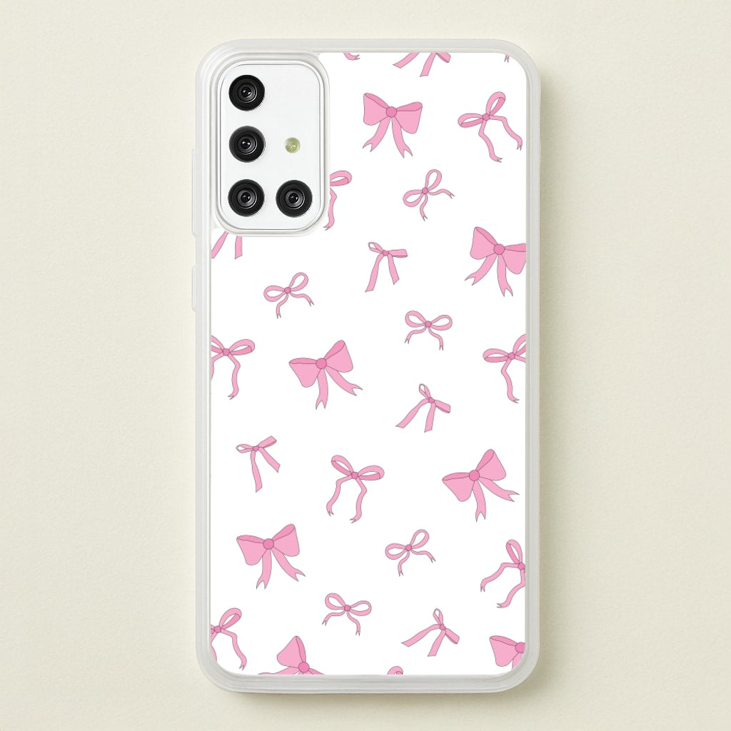 Coquette Variety Pink Bows Pattern - Clean Girl Aesthetic Phone Case for Galaxy A71