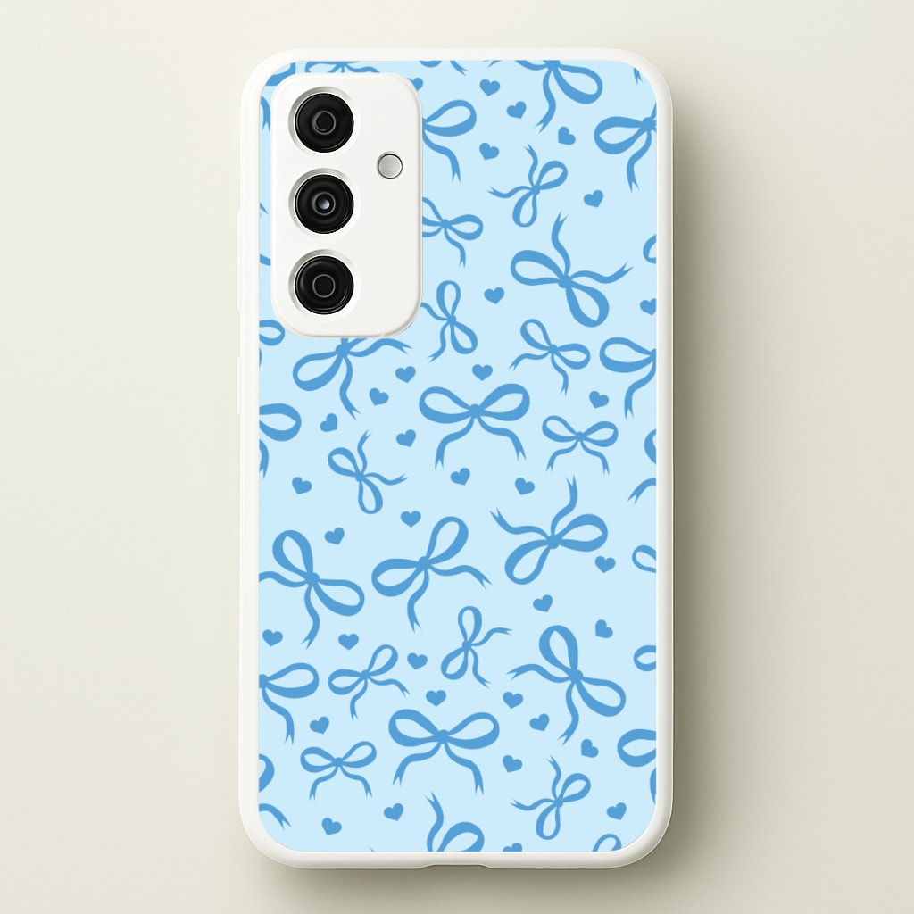 Coquette Bows And Hearts Navy Blue - Clean Girl Aesthetic Phone Case for Galaxy A35