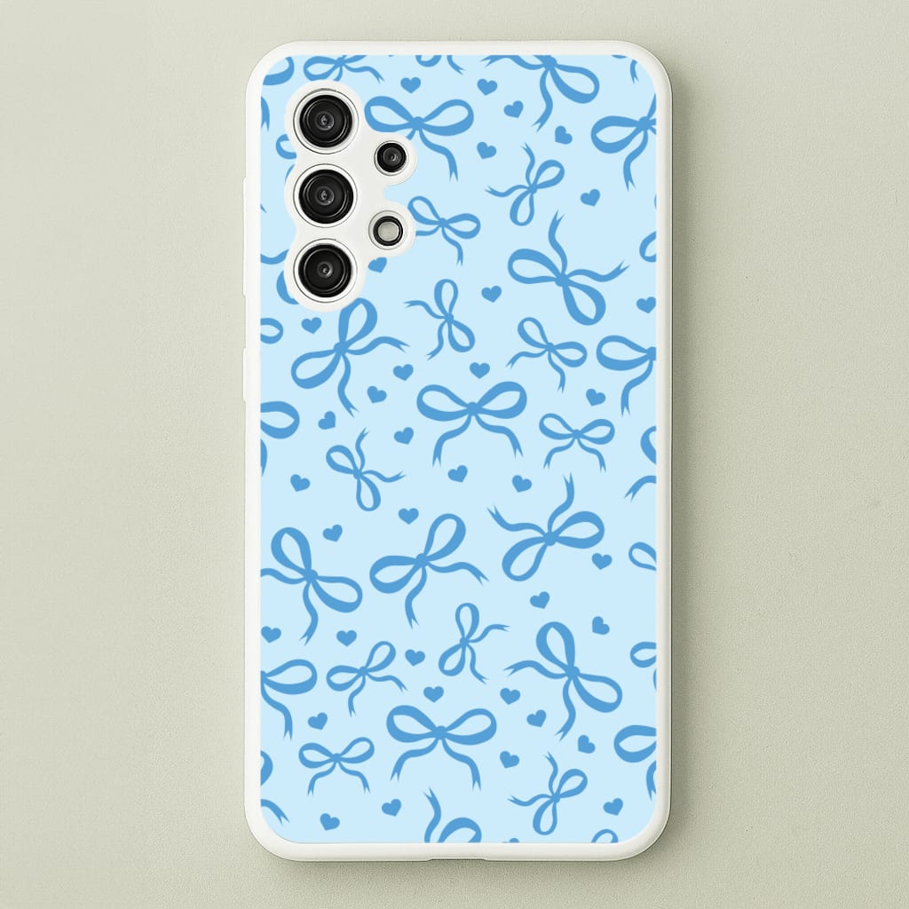 Coquette Bows And Hearts Navy Blue - Clean Girl Aesthetic Phone Case for Galaxy A13