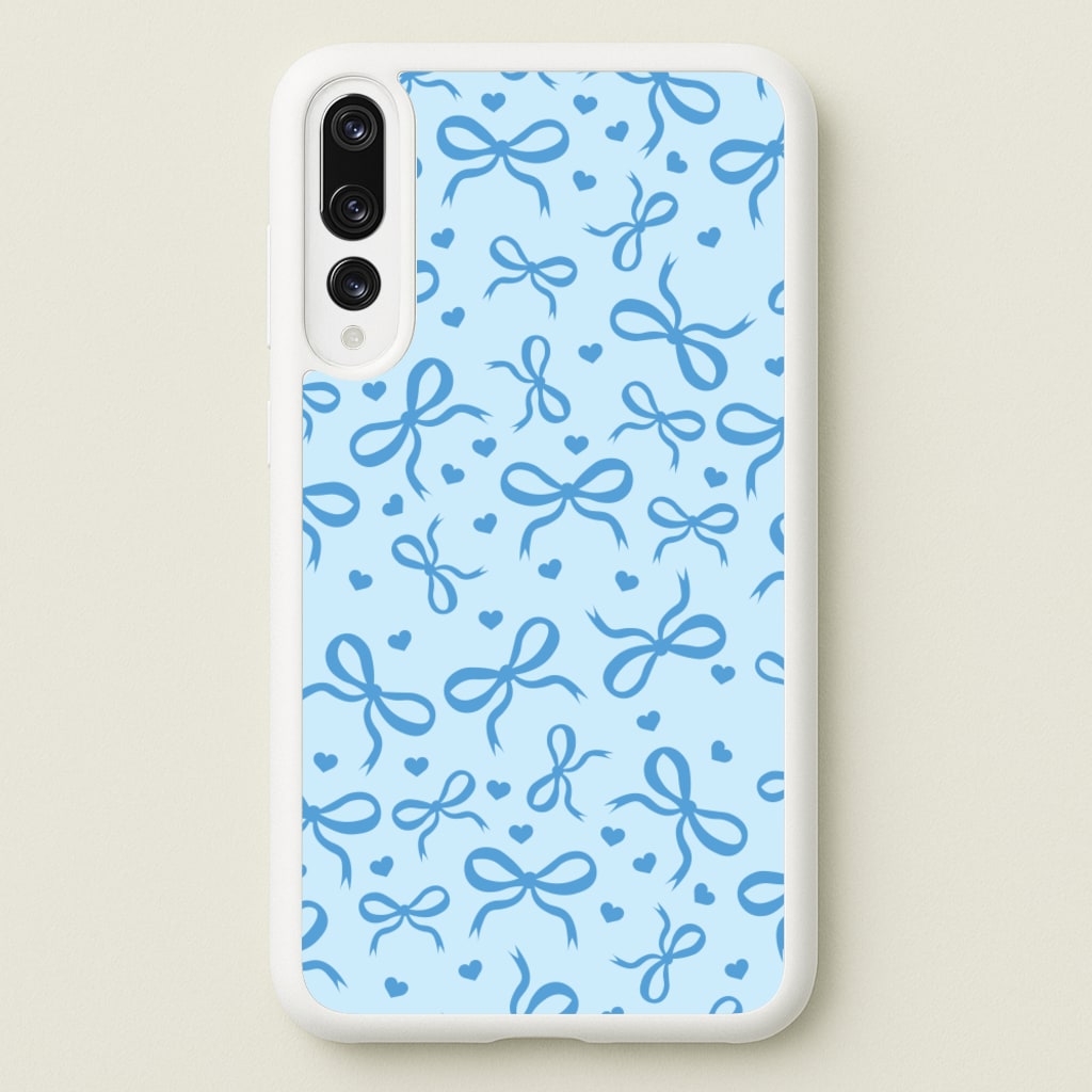 Coquette Bows And Hearts Navy Blue - Clean Girl Aesthetic Phone Case for Huawei P20 Pro