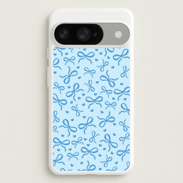 Coquette Bows And Hearts Navy Blue Phone Case for Google Pixel 10 / 10 Pro