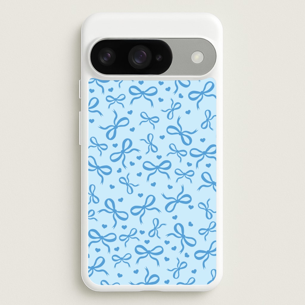Coquette Bows And Hearts Navy Blue Phone Case for Google Pixel 10 / 10 Pro