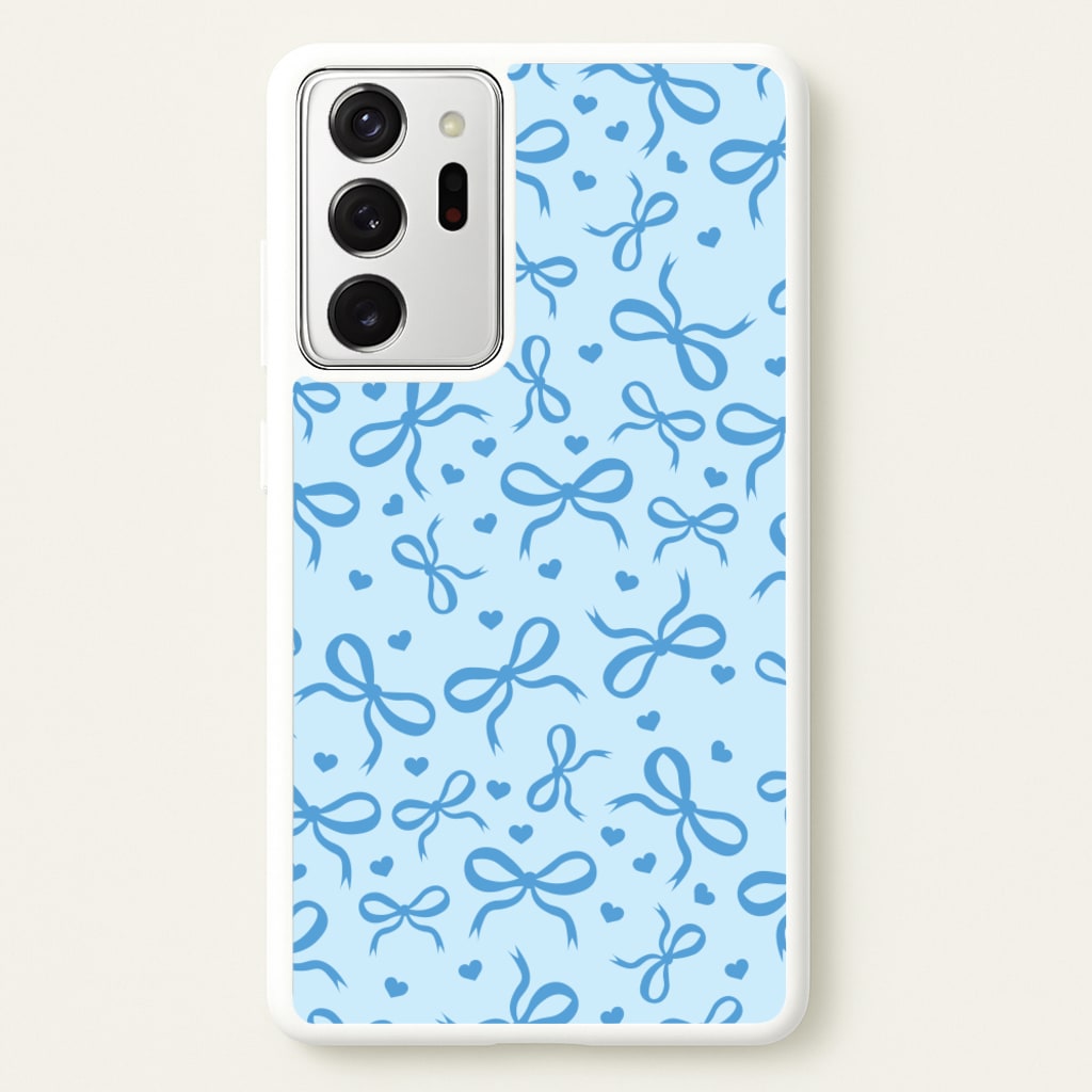 Coquette Bows And Hearts Navy Blue - Clean Girl Aesthetic Phone Case for Galaxy Note 20 Ultra