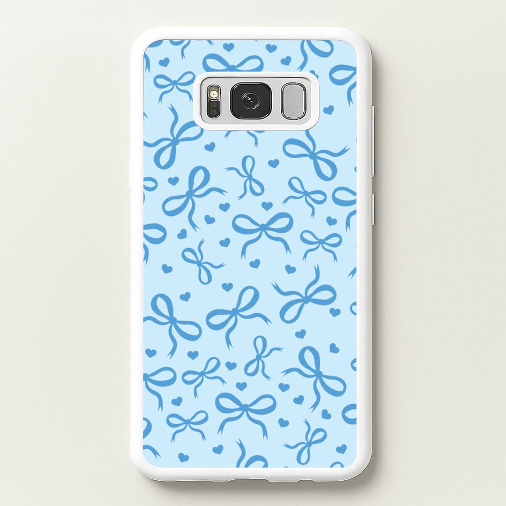 Coquette Bows And Hearts Navy Blue - Clean Girl Aesthetic Phone Case for Galaxy S8 Plus