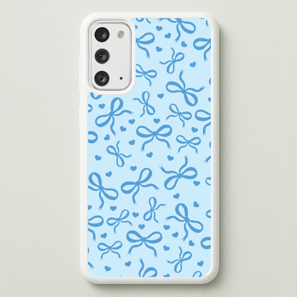 Coquette Bows And Hearts Navy Blue - Clean Girl Aesthetic Phone Case for Galaxy Note 20