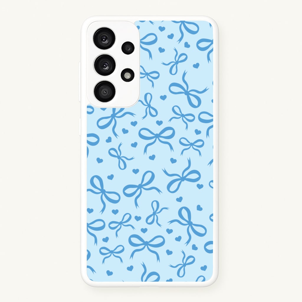 Coquette Bows And Hearts Navy Blue - Clean Girl Aesthetic Phone Case for Galaxy A53
