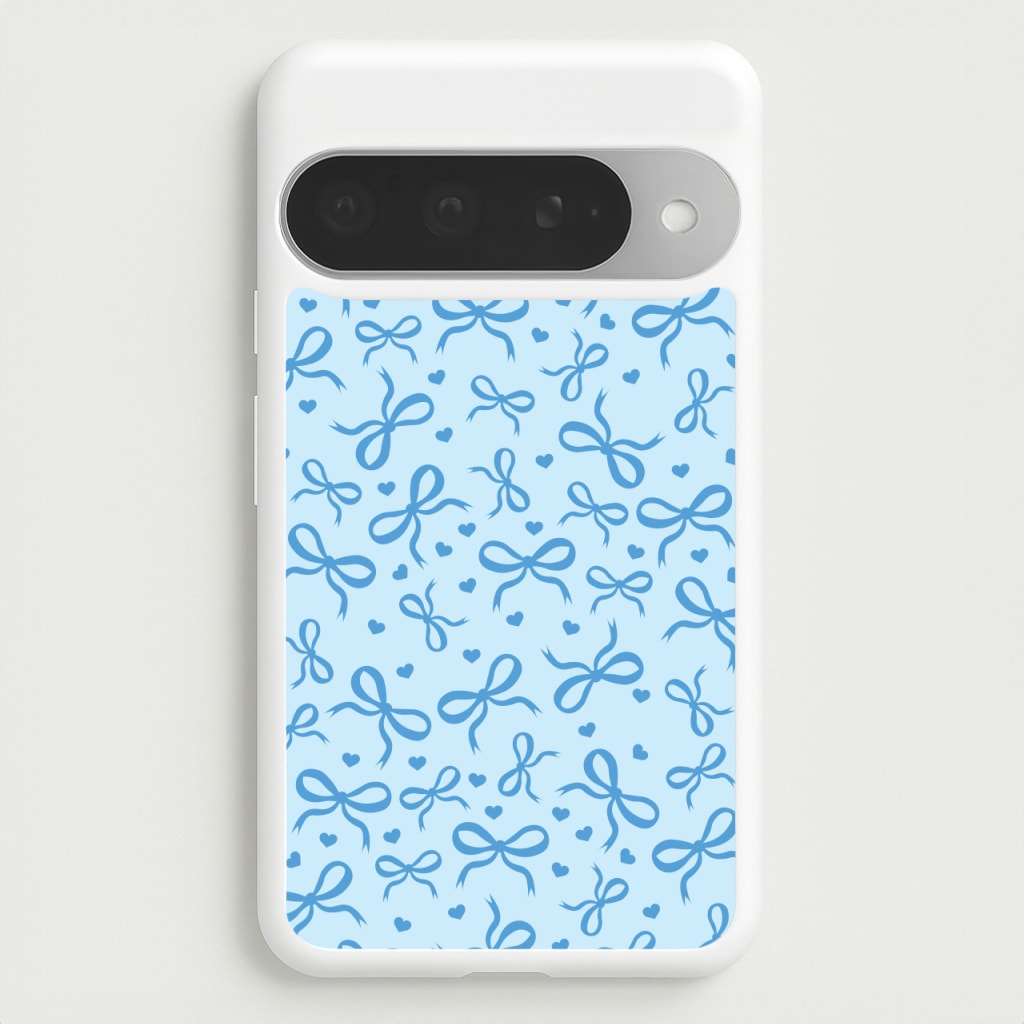 Coquette Bows And Hearts Navy Blue Phone Case for Google Pixel 10 Pro XL