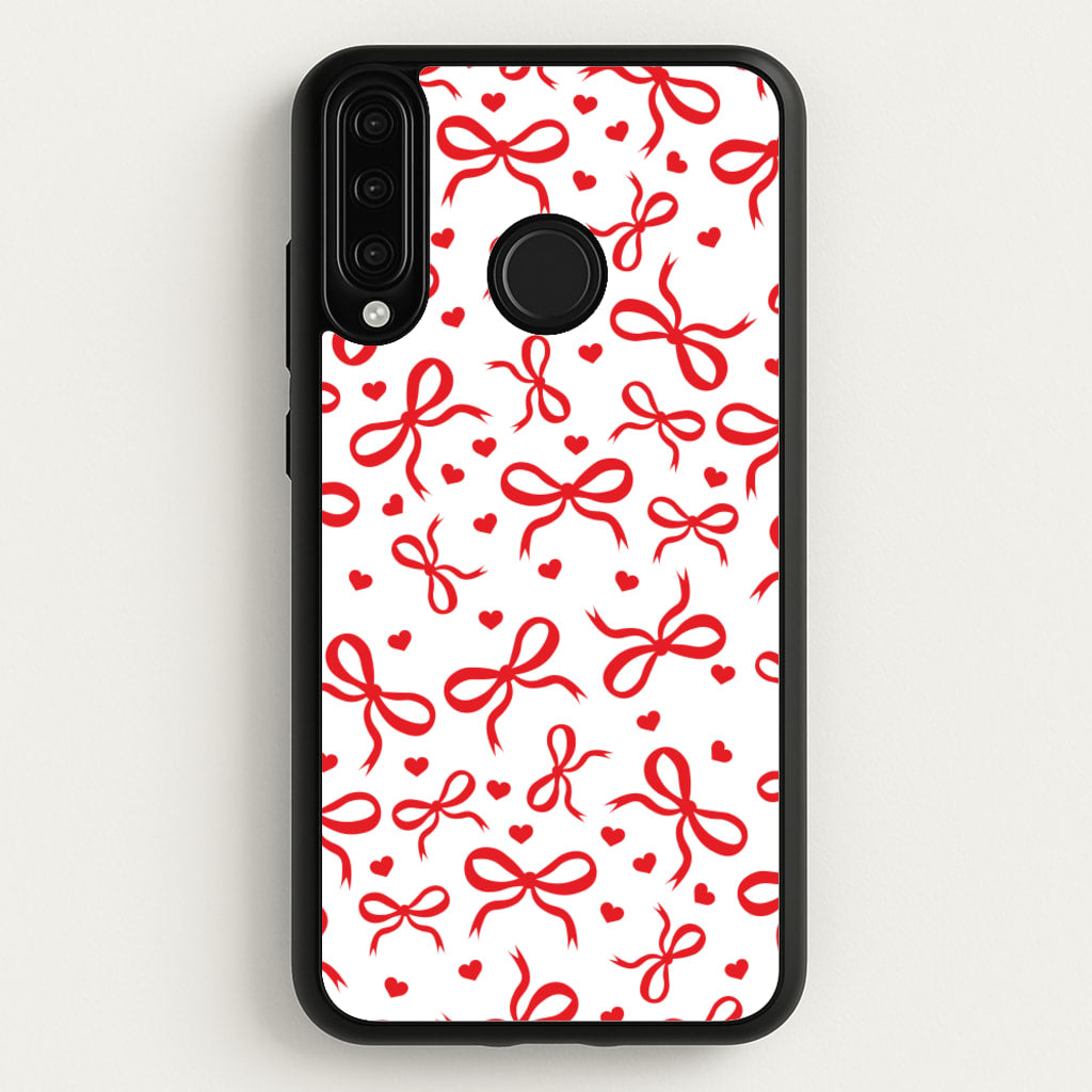Coquette Bows And Hearts Red - Clean Girl Aesthetic Phone Case for Huawei P30 Lite