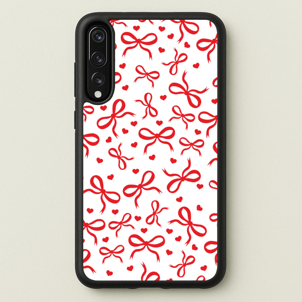 Coquette Bows And Hearts Red - Clean Girl Aesthetic Phone Case for Huawei P20 Pro