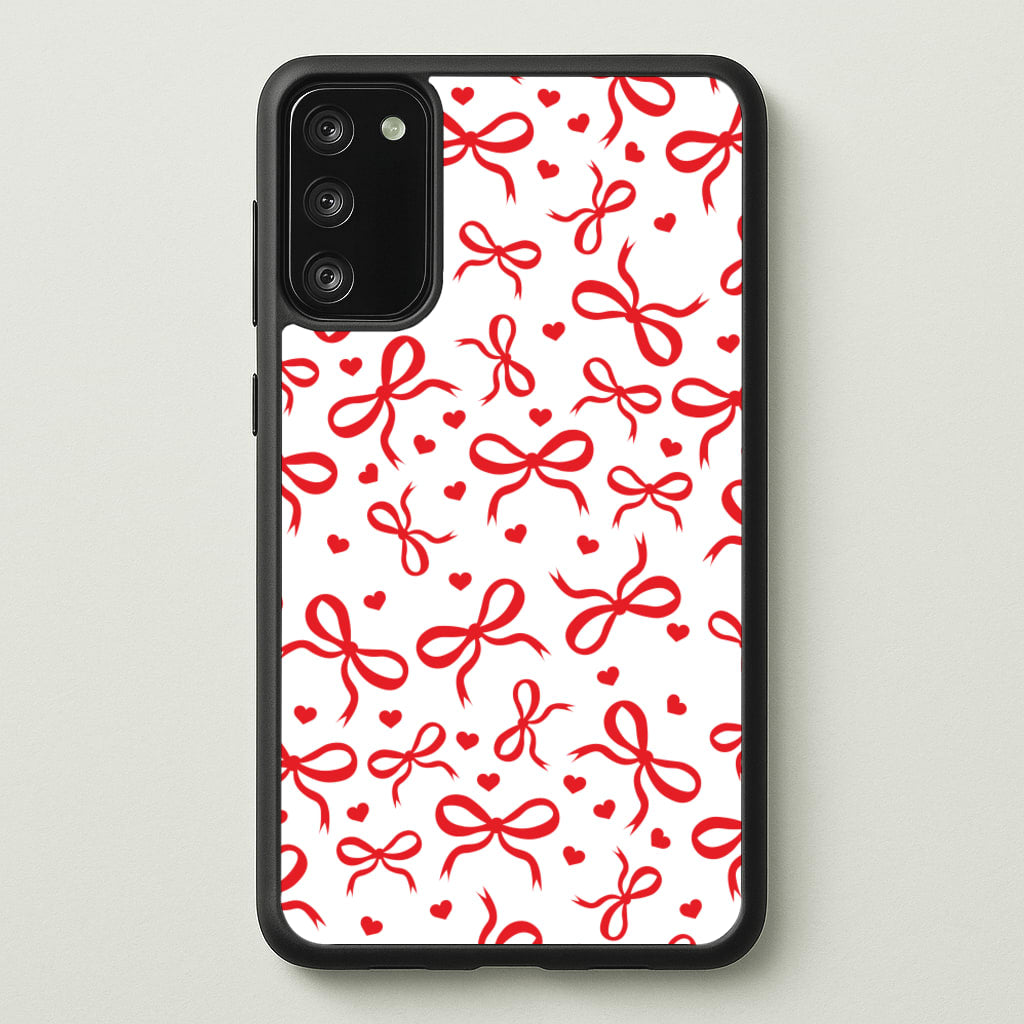 Coquette Bows And Hearts Red - Clean Girl Aesthetic Phone Case for Galaxy S20