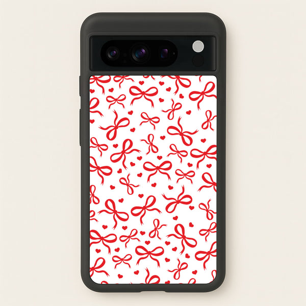 Coquette Bows And Hearts Red - Clean Girl Aesthetic Phone Case for Google Pixel 8 Pro