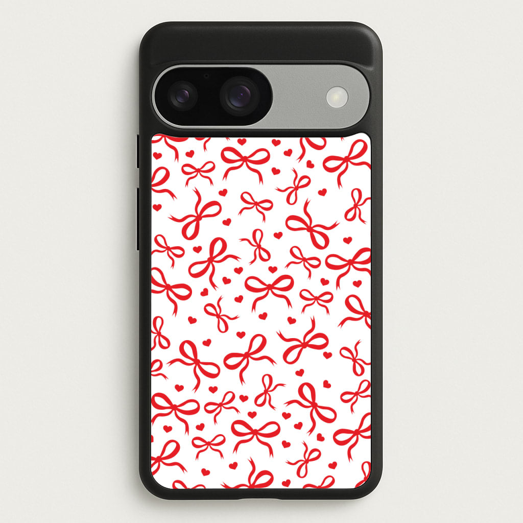 Coquette Bows And Hearts Red - Clean Girl Aesthetic Phone Case for Google Pixel 9 / 9 Pro