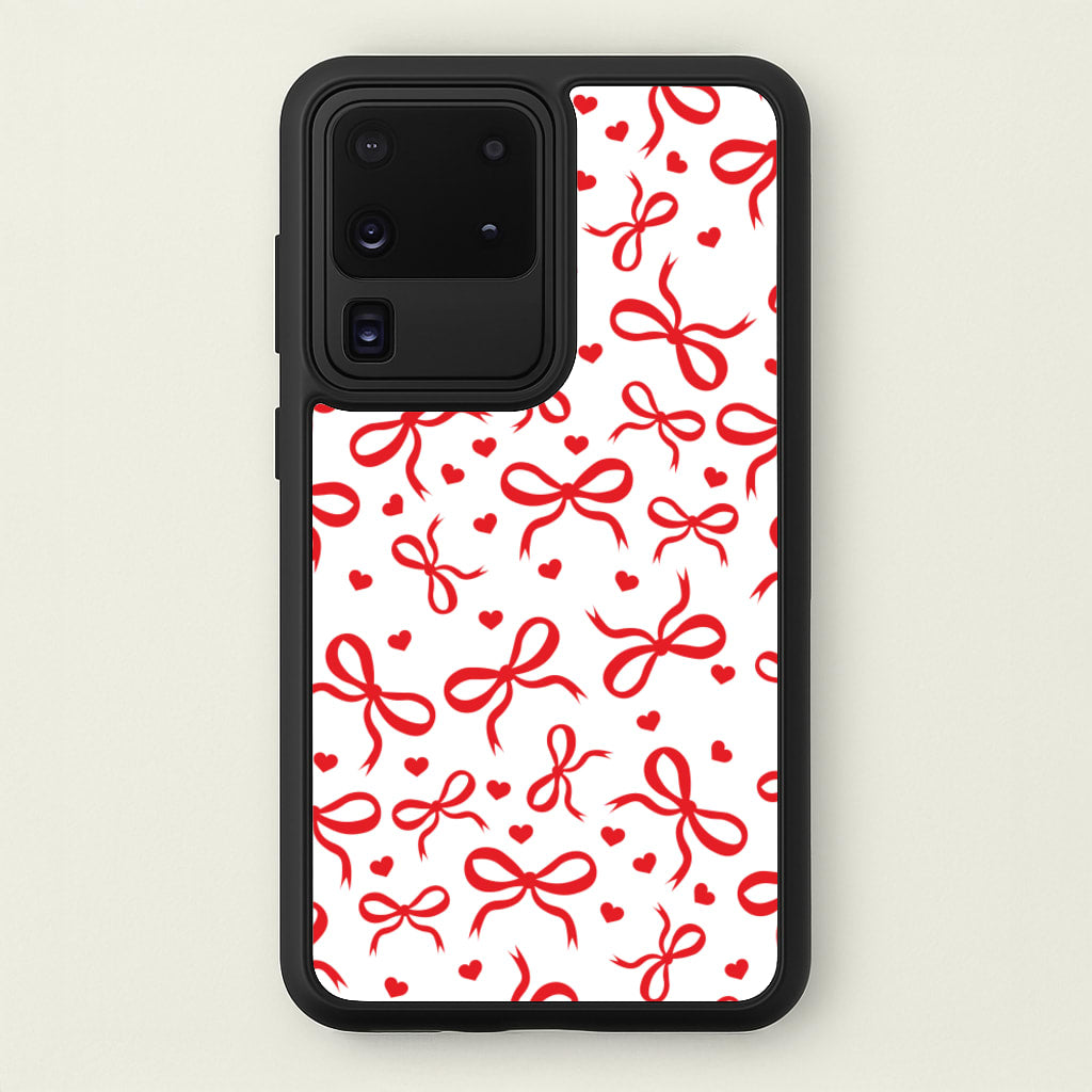 Coquette Bows And Hearts Red - Clean Girl Aesthetic Phone Case for Galaxy S20 Ultra
