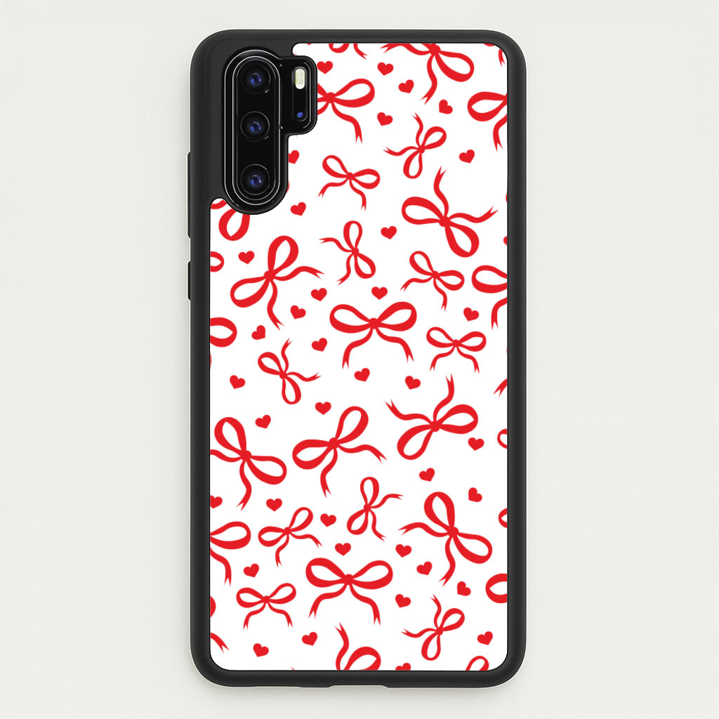 Coquette Bows And Hearts Red - Clean Girl Aesthetic Phone Case for Huawei P30 Pro
