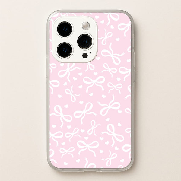 Coquette Bows And Hearts Baby Pink - Clean Girl Aesthetic Phone Case for iPhone 14 Pro Max