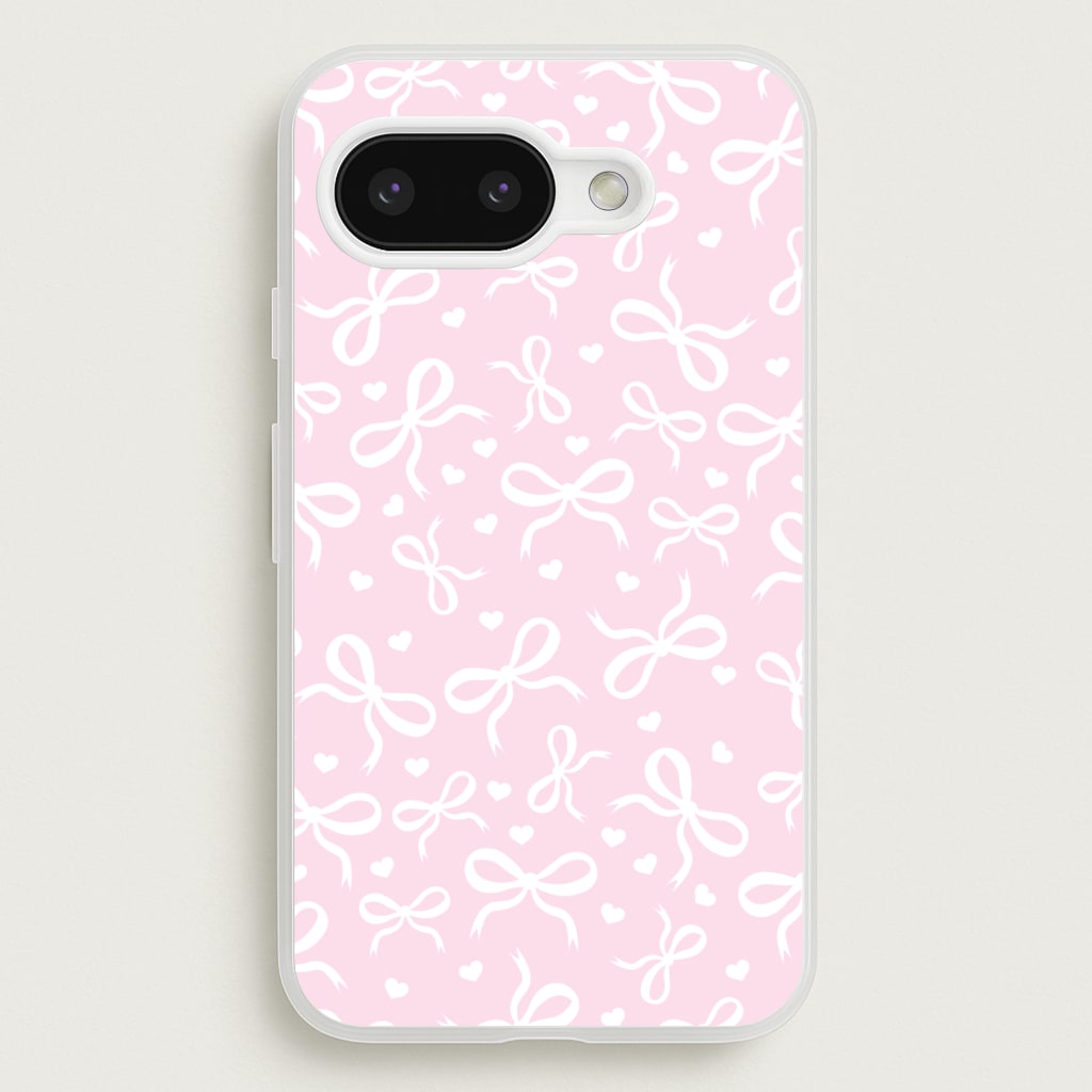 Coquette Bows And Hearts Baby Pink - Clean Girl Aesthetic Phone Case for Google Pixel 9a