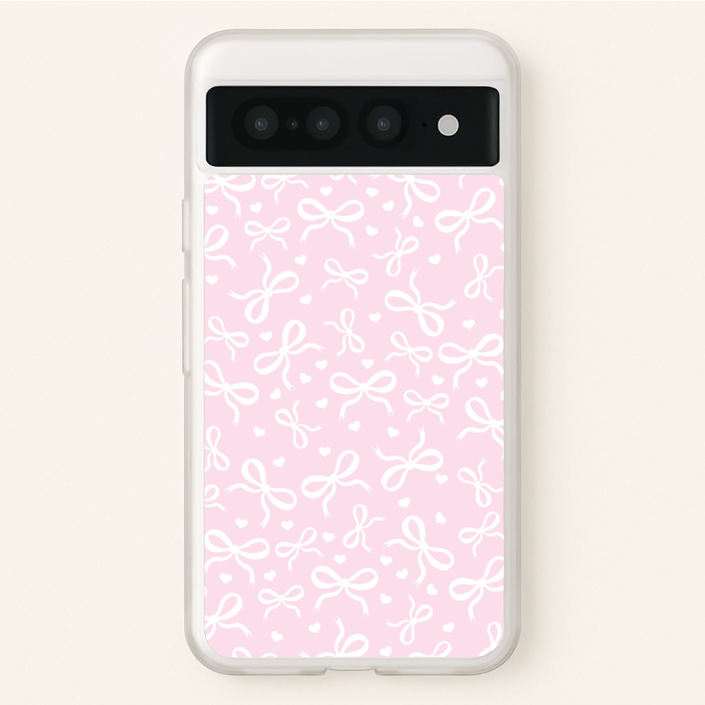 Coquette Bows And Hearts Baby Pink - Clean Girl Aesthetic Phone Case for Google Pixel 7 Pro