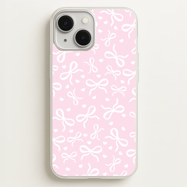Coquette Bows And Hearts Baby Pink - Clean Girl Aesthetic Phone Case for iPhone 13 Mini