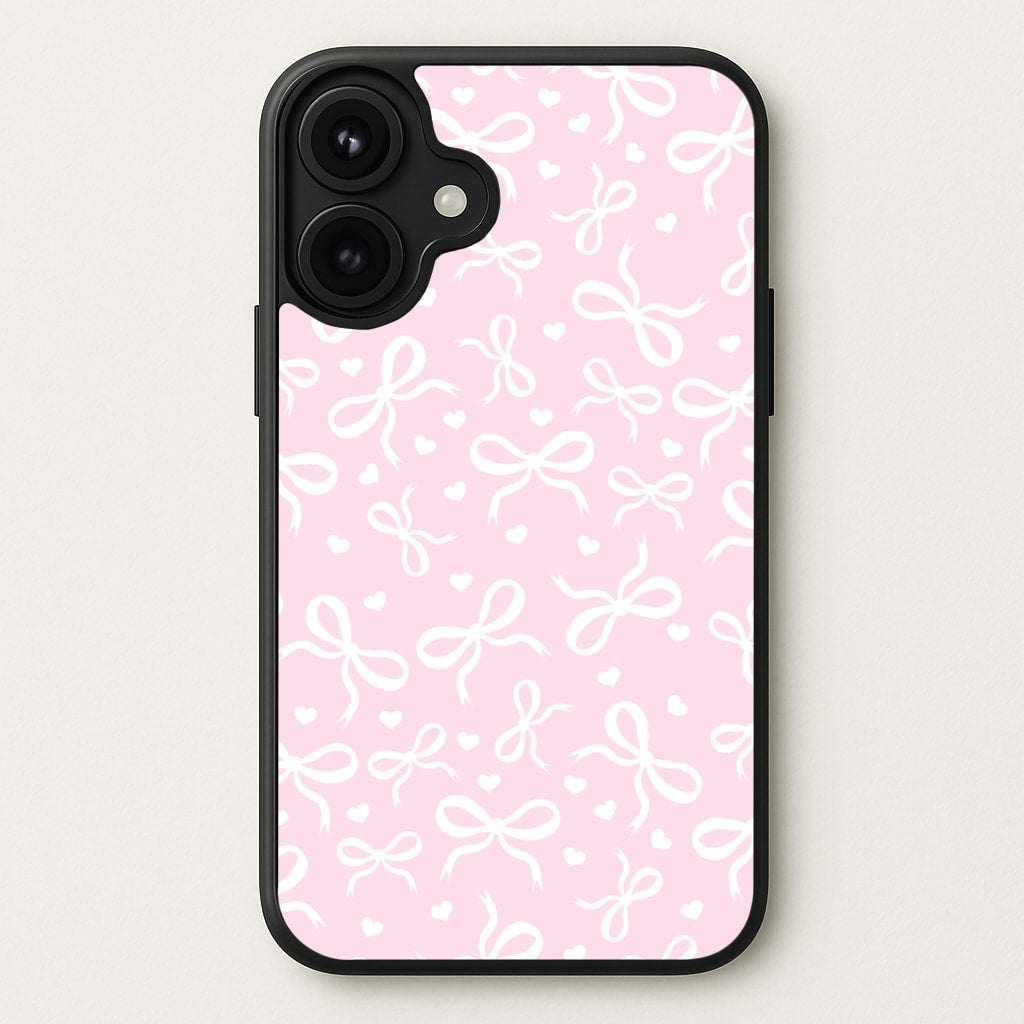 Coquette Bows And Hearts Baby Pink Phone Case for iPhone 17