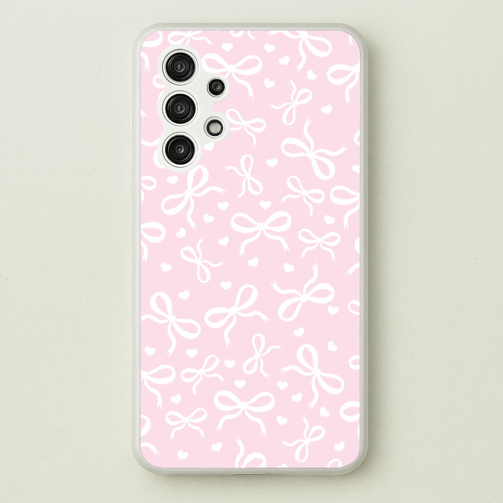 Coquette Bows And Hearts Baby Pink - Clean Girl Aesthetic Phone Case for Galaxy A13