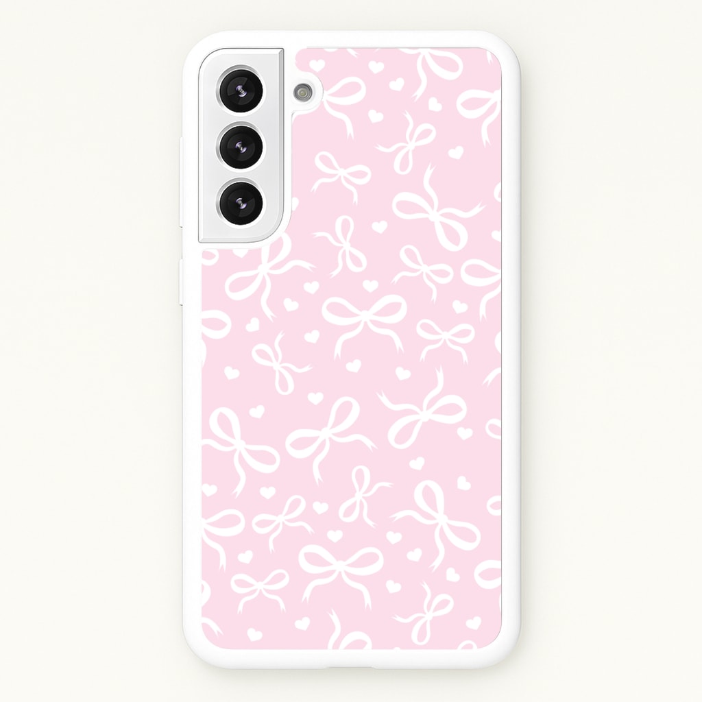 Coquette Bows And Hearts Baby Pink - Clean Girl Aesthetic Phone Case for Galaxy S22 Plus