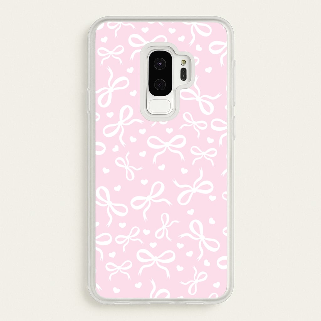 Coquette Bows And Hearts Baby Pink - Clean Girl Aesthetic Phone Case for Galaxy S9 Plus