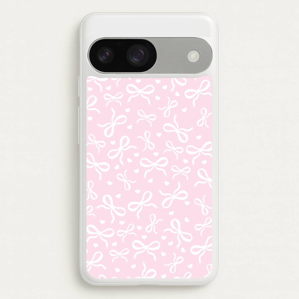 Coquette Bows And Hearts Baby Pink - Clean Girl Aesthetic Phone Case for Google Pixel 9 / 9 Pro