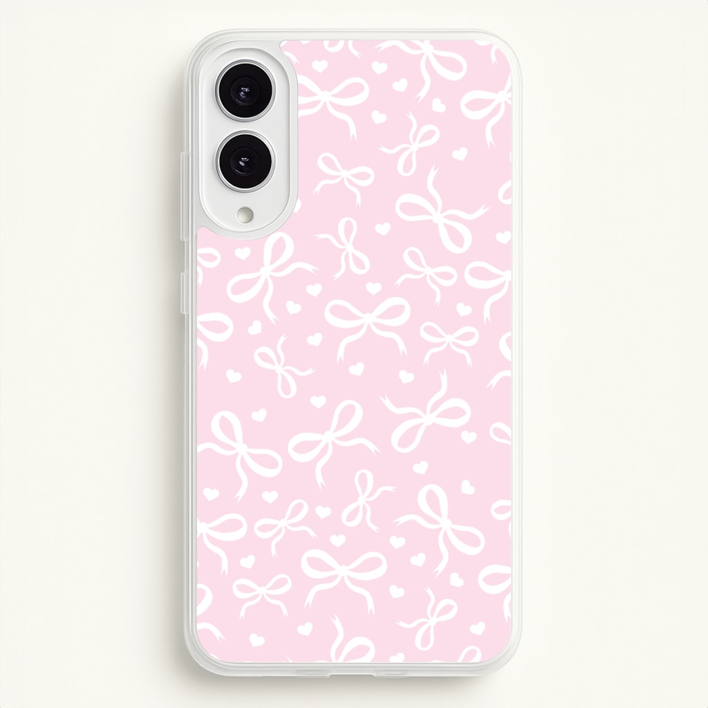 Coquette Bows And Hearts Baby Pink - Clean Girl Aesthetic Phone Case for Galaxy S25 Edge