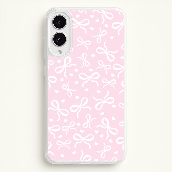 Coquette Bows And Hearts Baby Pink - Clean Girl Aesthetic Phone Case for Galaxy S25 Edge