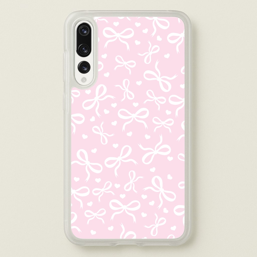 Coquette Bows And Hearts Baby Pink - Clean Girl Aesthetic Phone Case for Huawei P20 Pro