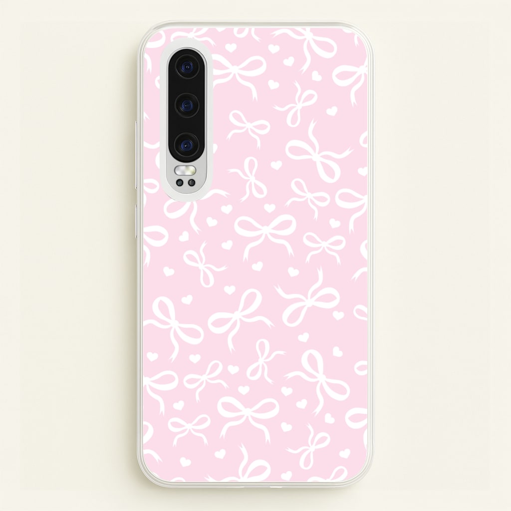 Coquette Bows And Hearts Baby Pink - Clean Girl Aesthetic Phone Case for Huawei P30