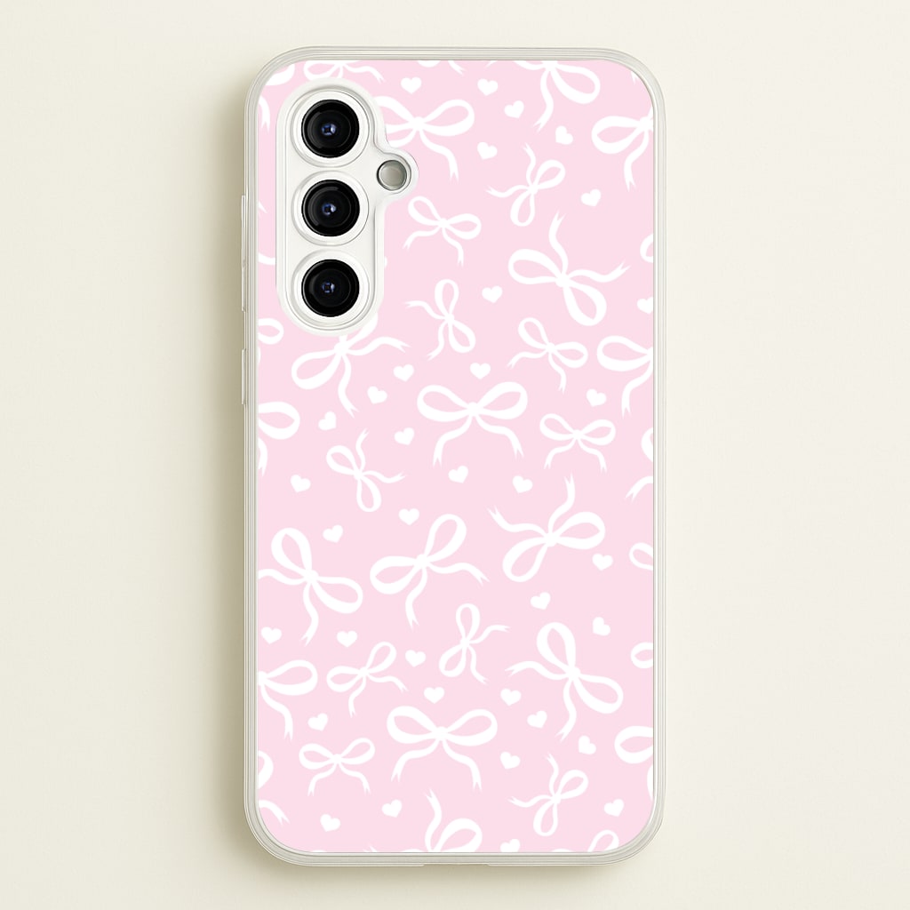 Coquette Bows And Hearts Baby Pink - Clean Girl Aesthetic Phone Case for Galaxy A54