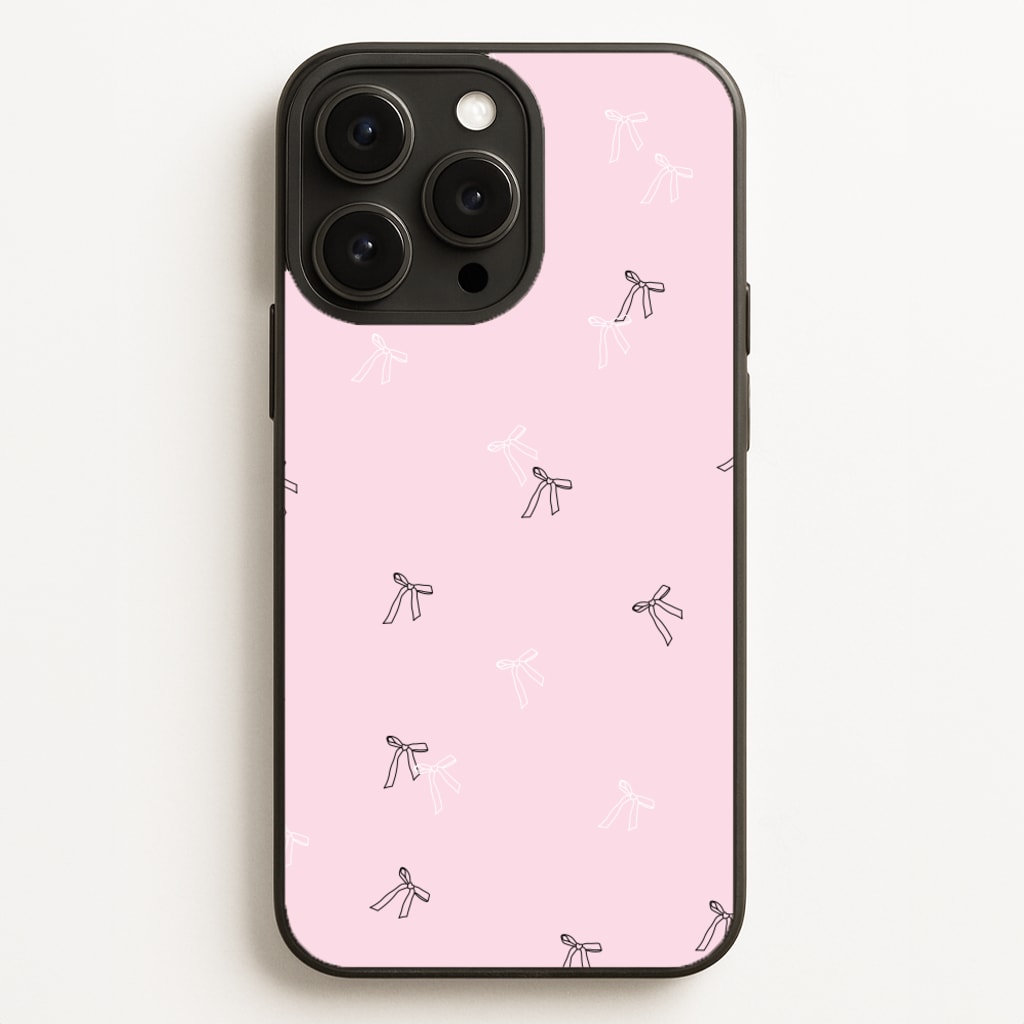 Coquette Mini Bows Pattern Pink - Clean Girl Aesthetic Phone Case for iPhone 16 Pro Max