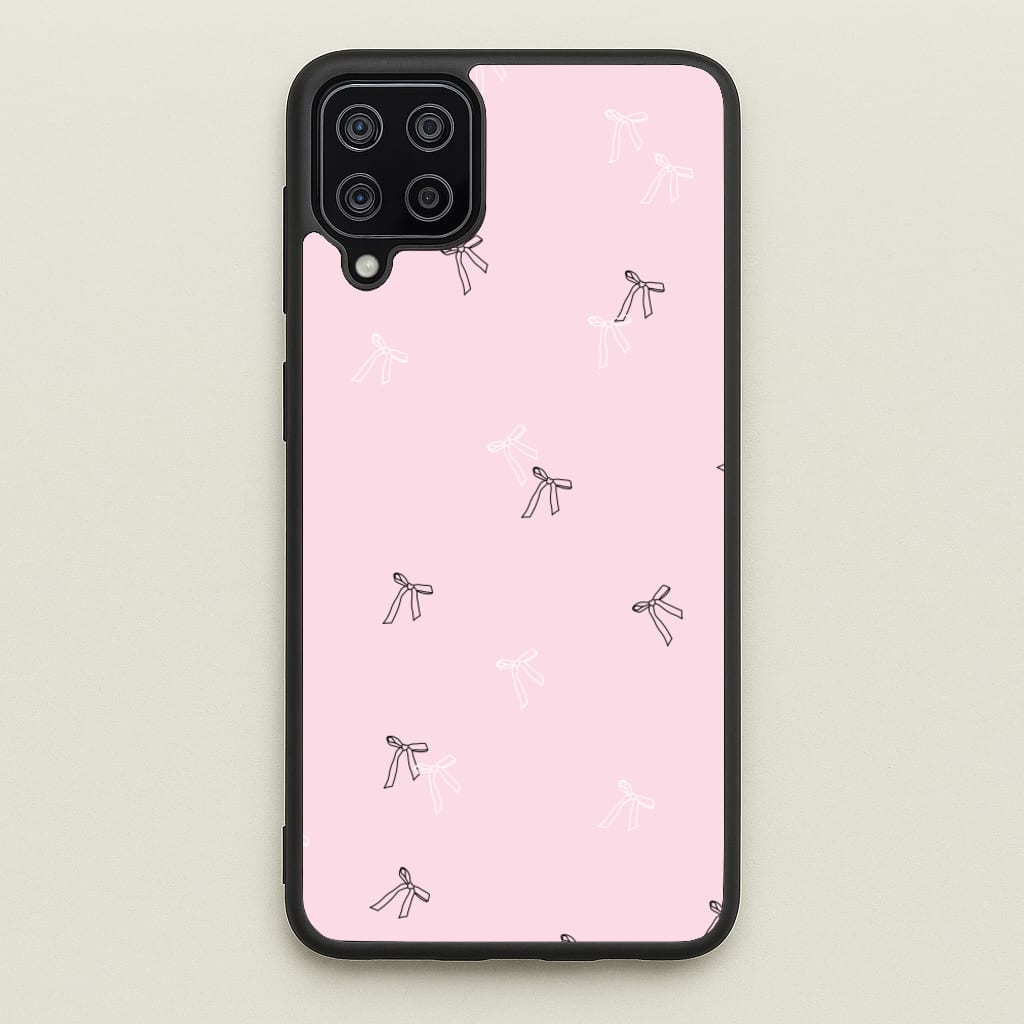 Coquette Mini Bows Pattern Pink - Clean Girl Aesthetic Phone Case for Galaxy A12
