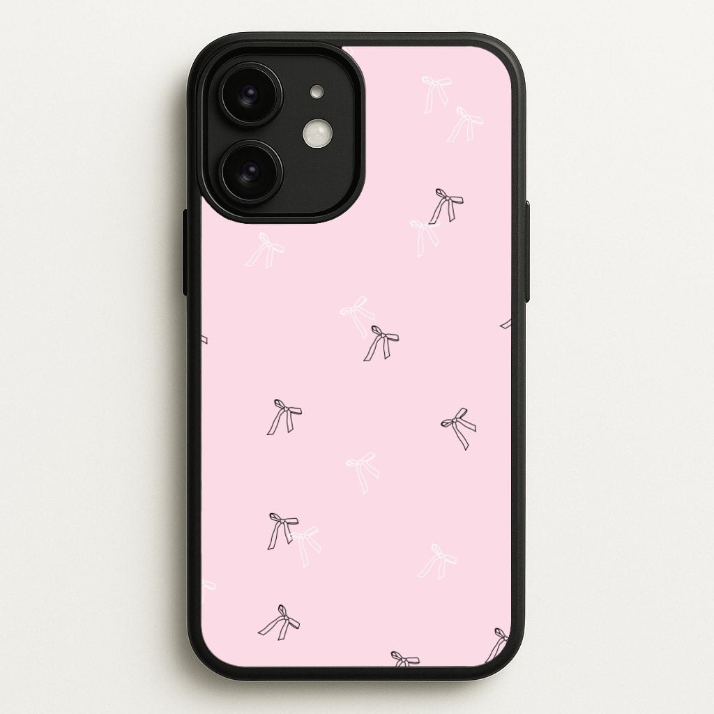 Coquette Mini Bows Pattern Pink - Clean Girl Aesthetic Phone Case for iPhone 11