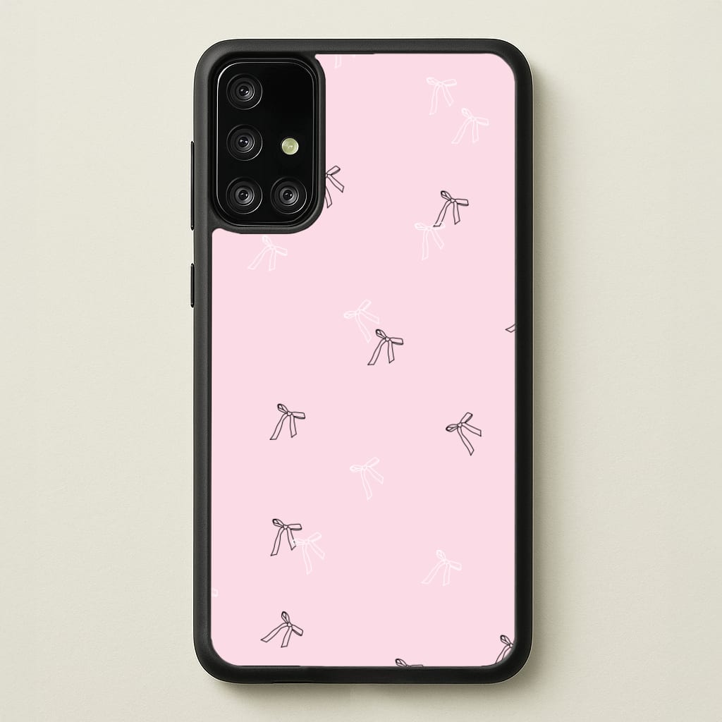Coquette Mini Bows Pattern Pink - Clean Girl Aesthetic Phone Case for Galaxy A71