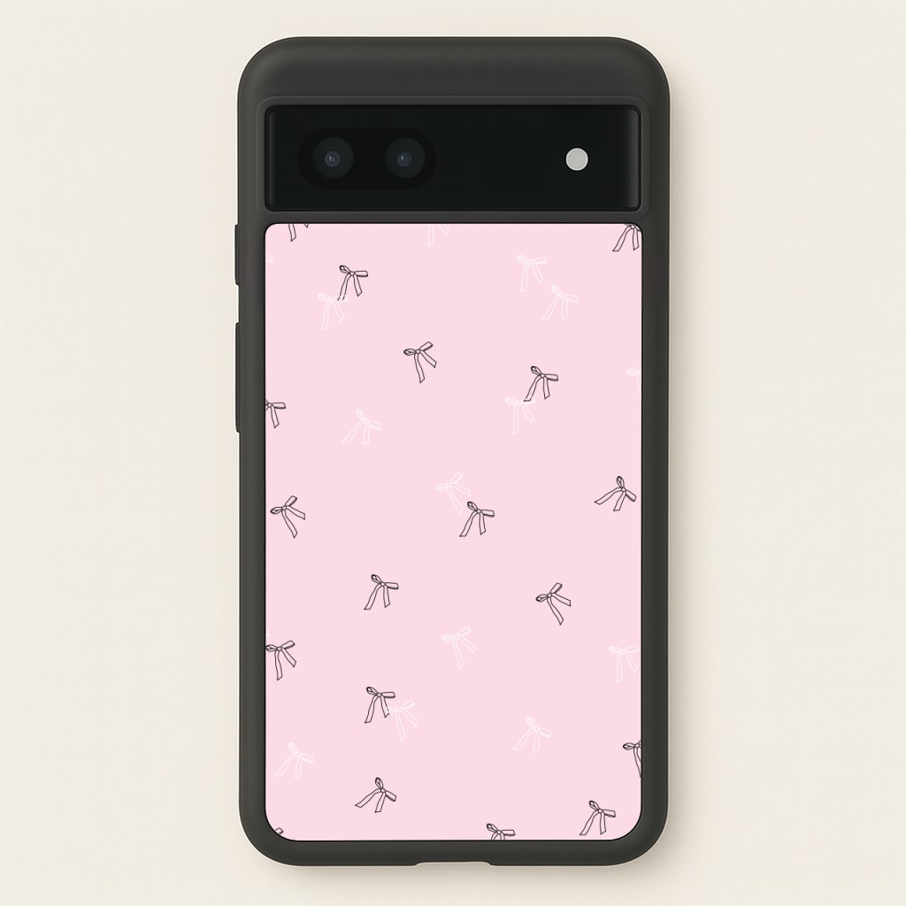 Coquette Mini Bows Pattern Pink - Clean Girl Aesthetic Phone Case for Google Pixel 7a