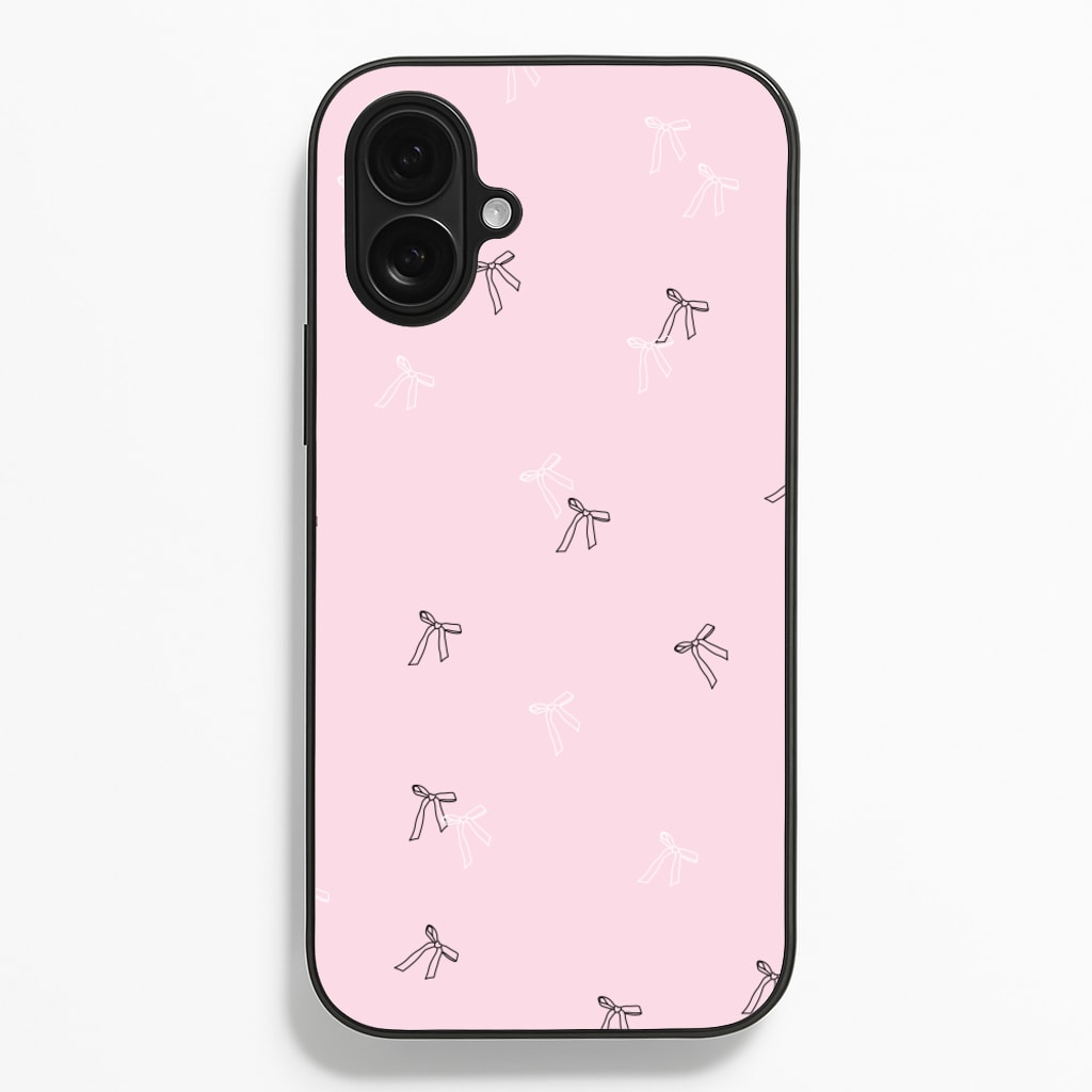 Coquette Mini Bows Pattern Pink - Clean Girl Aesthetic Phone Case for iPhone 16 Plus