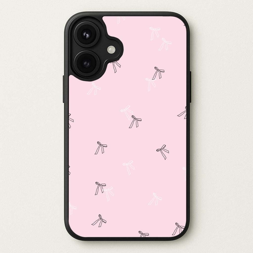 Coquette Mini Bows Pattern Pink Phone Case for iPhone 17