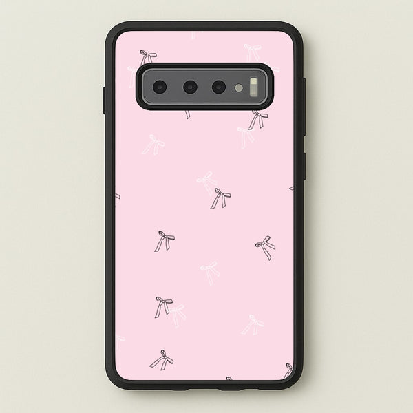 Coquette Mini Bows Pattern Pink - Clean Girl Aesthetic Phone Case for Galaxy S10