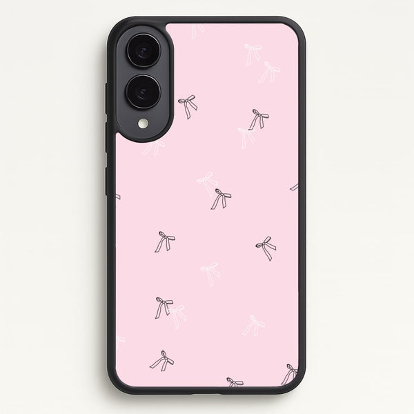 Coquette Mini Bows Pattern Pink - Clean Girl Aesthetic Phone Case for Galaxy S25 Edge