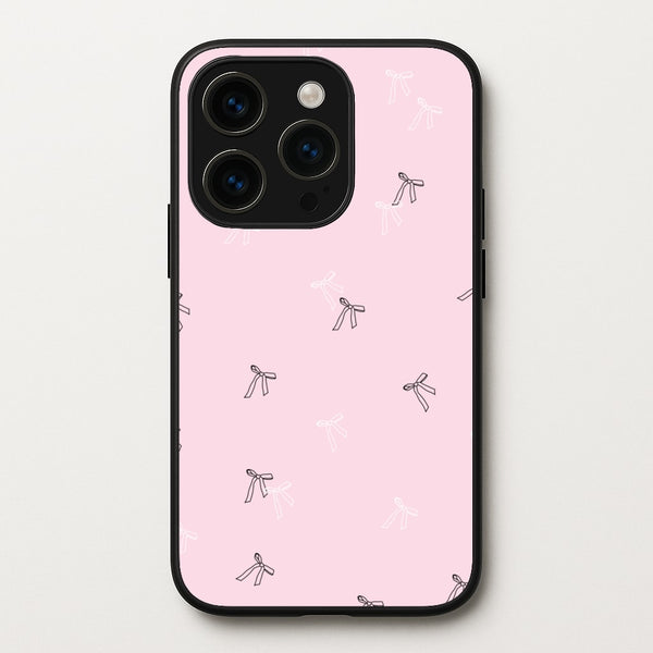 Coquette Mini Bows Pattern Pink - Clean Girl Aesthetic Phone Case for iPhone 15 Pro